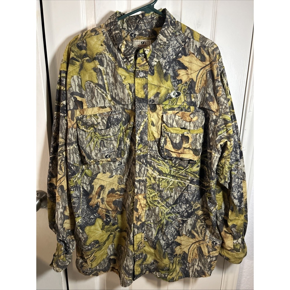 Mossy‎ Oak Long Sleeve Treklite Button Shirt Men's XL Camo Lightweight